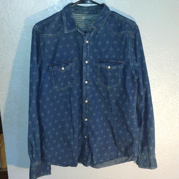 Western Chambray 100% Cotton Button down with Pearl Snaps M - Picture 1 of 7